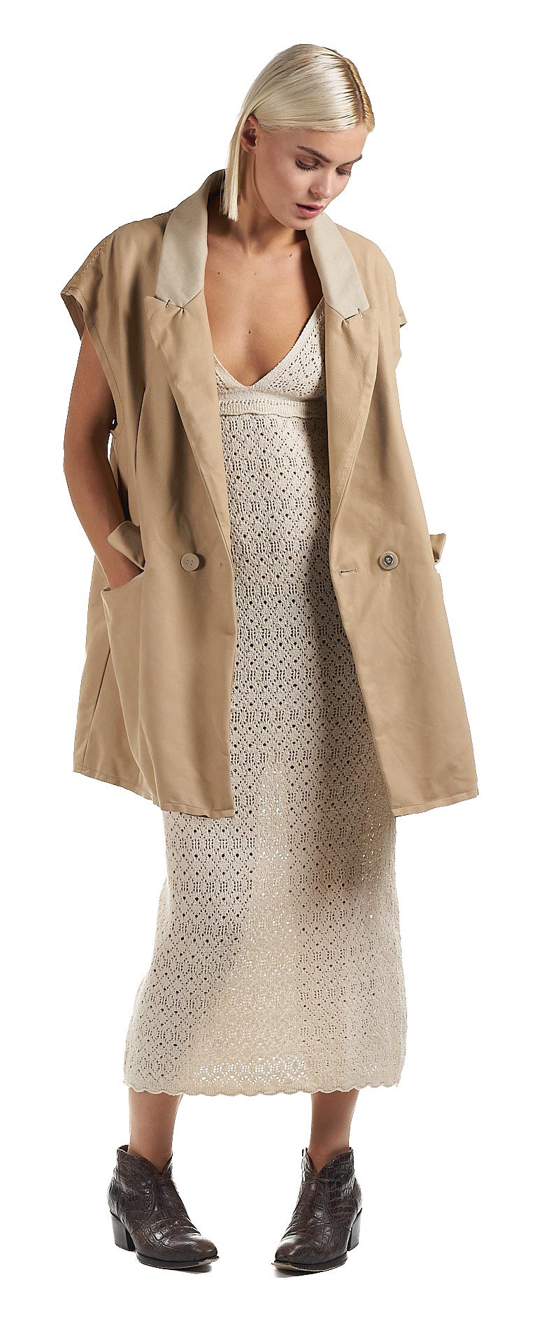 DANIELE BASTA LEATHER AND SILVER JACKET 